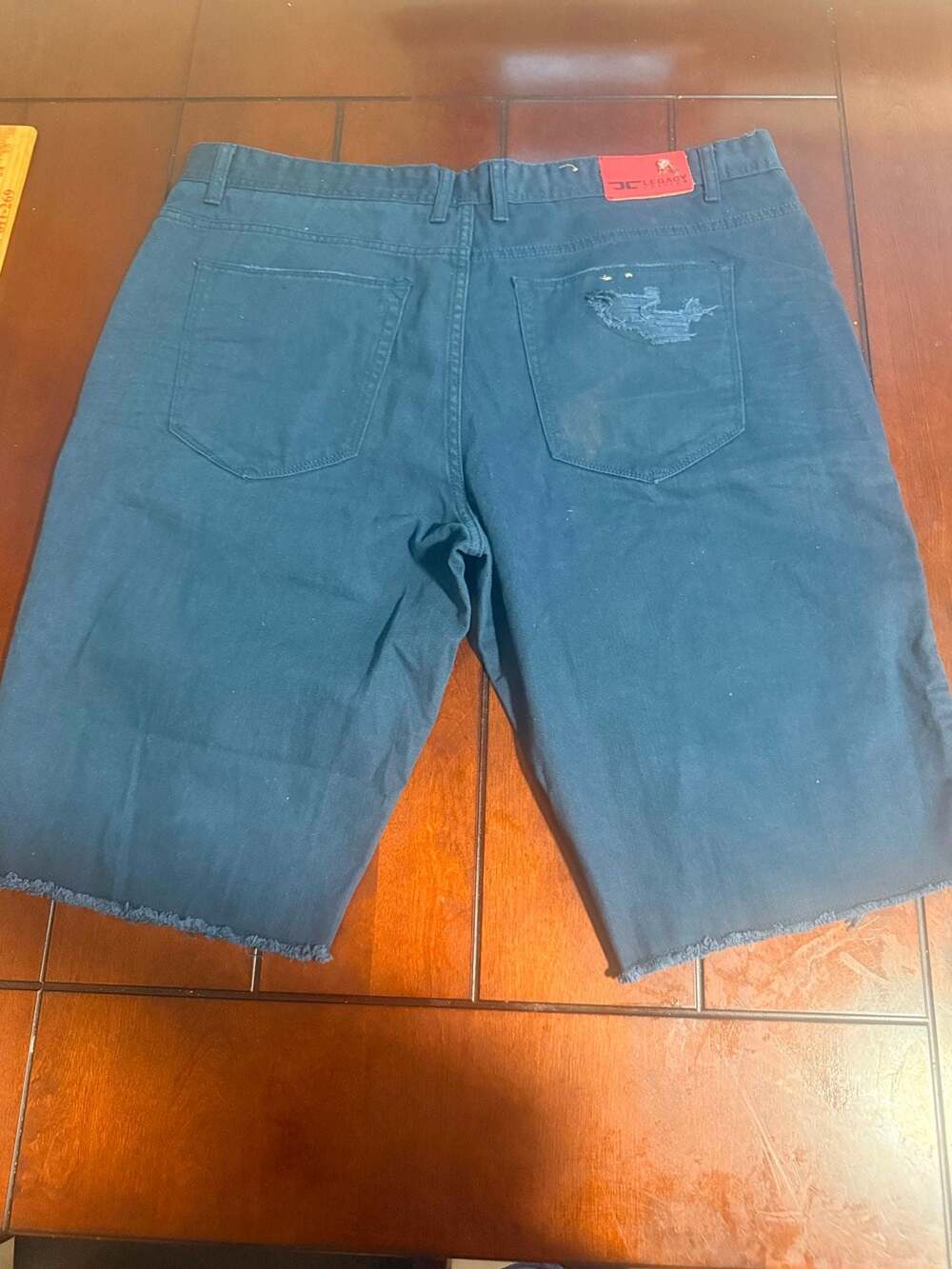 Jordan Craig Legacy Edition Distressed Denim Shorts Size 40 Blue